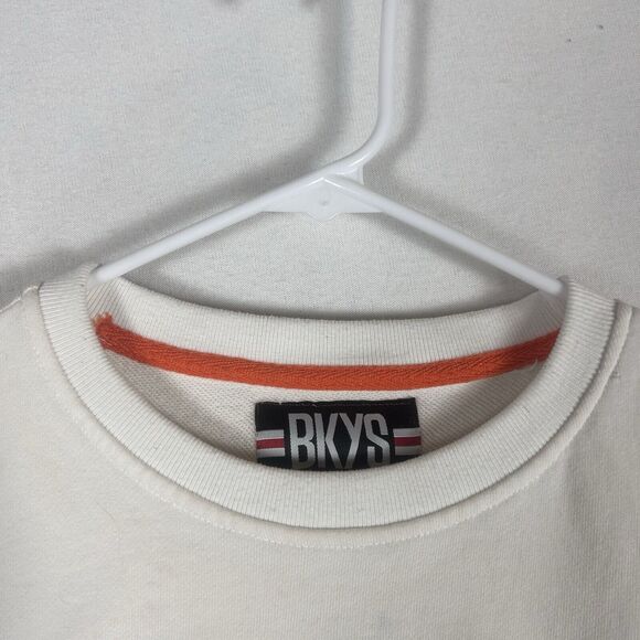 BKYS Embroidered Teddy Bear Anonymous Sweatshirt Mens Medium L/S White STAINED - Picture 5 of 15